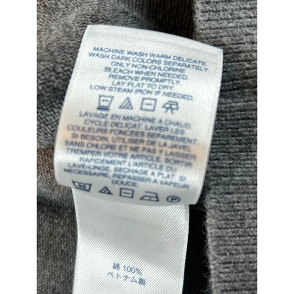 Lands End Mens Gray V Neck Sweater XL 100 Percent Supima Cotton Long Sleeve - Picture 7 of 7